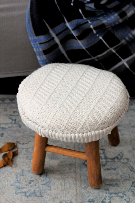 s 15 ways to make your home feel cozier this season, This high end sweater ottoman