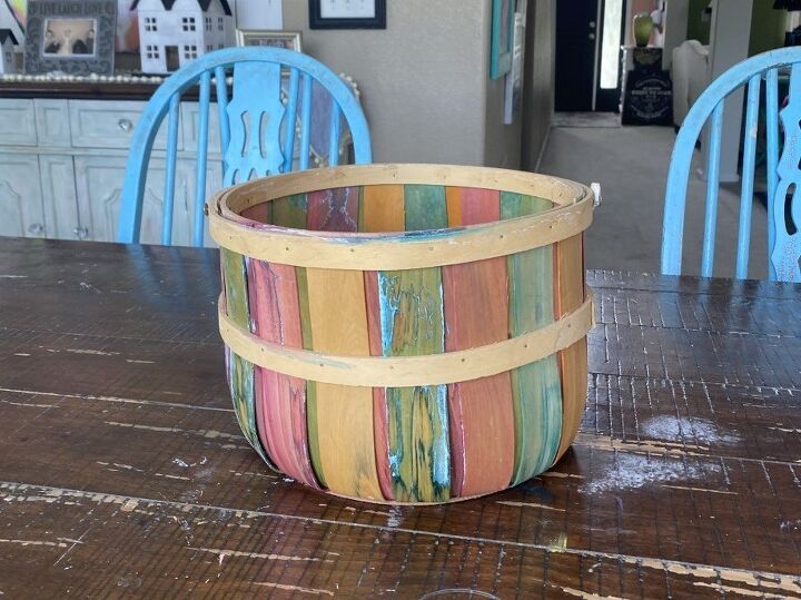cesta de flores pintada diy