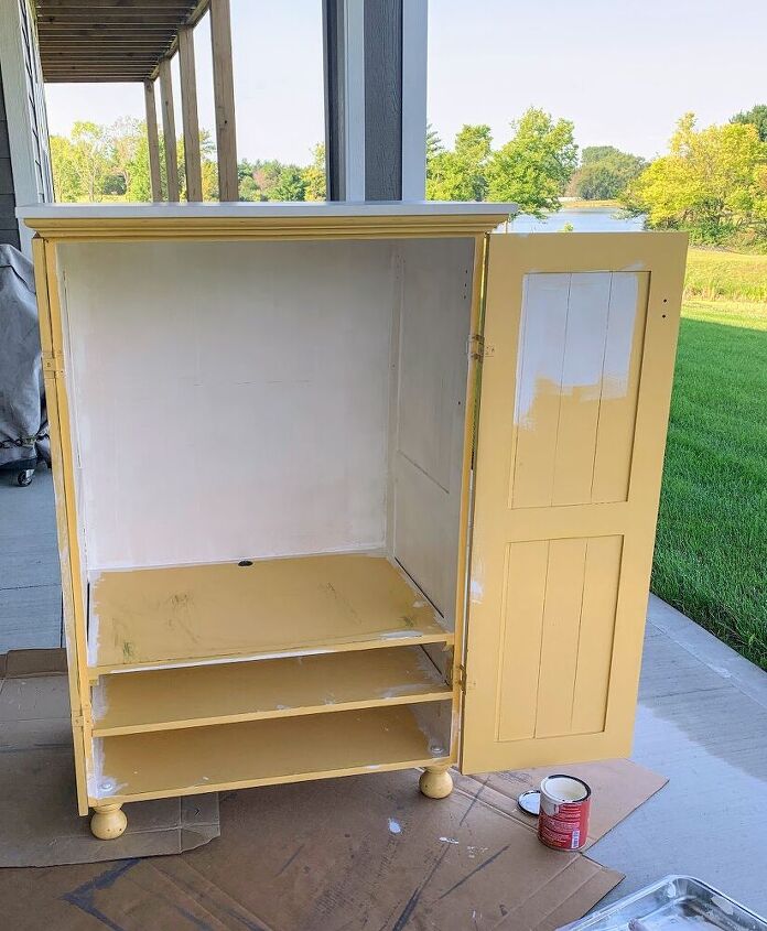 beadboard cabinet diy update with paint