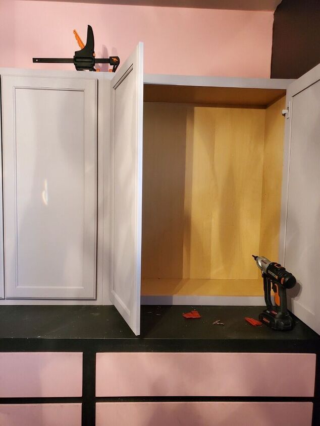 transforming a dresser into a built in closet hutch