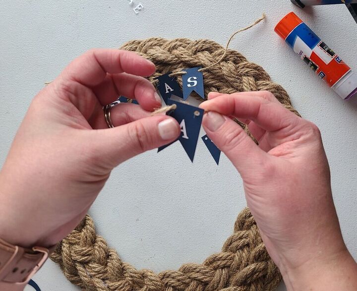 nautical rope wreath tutorial