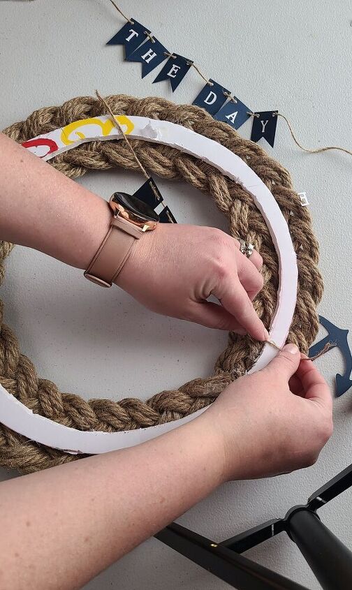 nautical rope wreath tutorial