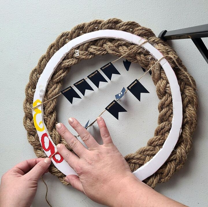 nautical rope wreath tutorial
