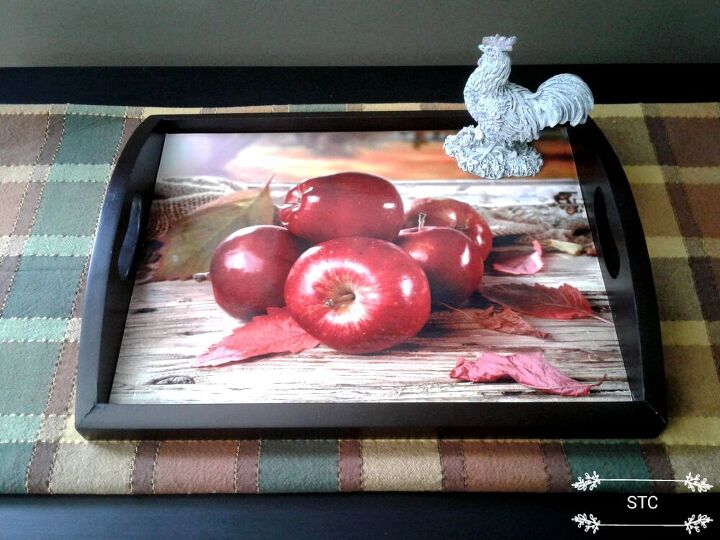 creating leaf art to style a fall frame tray, Fall Vinyl Insert