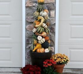 s 14 outdoor decor ideas everyone needs to see before fall, A unique gourd topiary