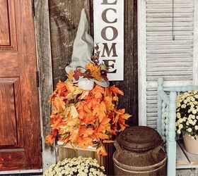 s 14 outdoor decor ideas everyone needs to see before fall, Her amusing leafy gnome