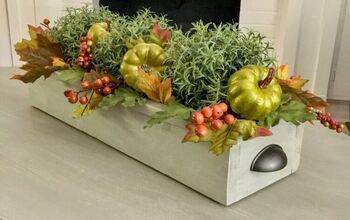 Centro de mesa con jardinera de otoño