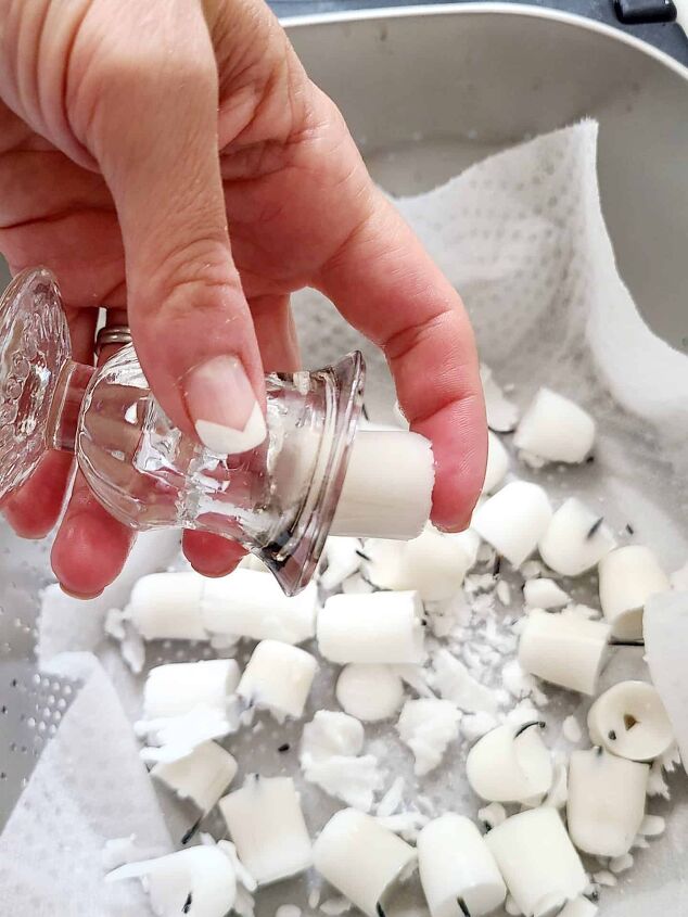 como remover cera de vela de castiais de cristal