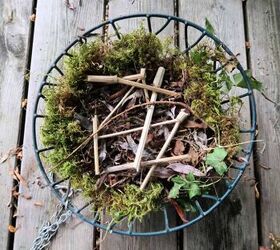 how to make an easy hanging bird bath for your garden