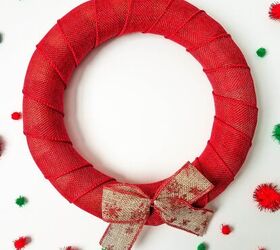 Corona de Navidad de arpillera DIY