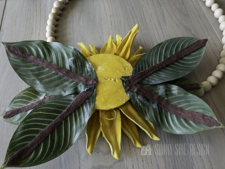 how to make a modern metal hoop sunflower wreath
