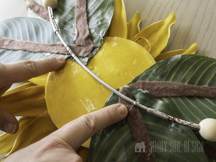 how to make a modern metal hoop sunflower wreath