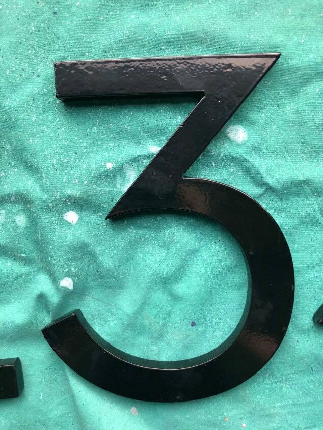 a wood file cabinet makeover in 3 easy steps, Love these metal house numbers with spacers You can order them here