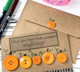 halloween card making with button pumpkins
