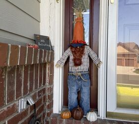 s how to make cute fall porch decor using a pool noodle and a onesie, Fall Scarecrow Gnome