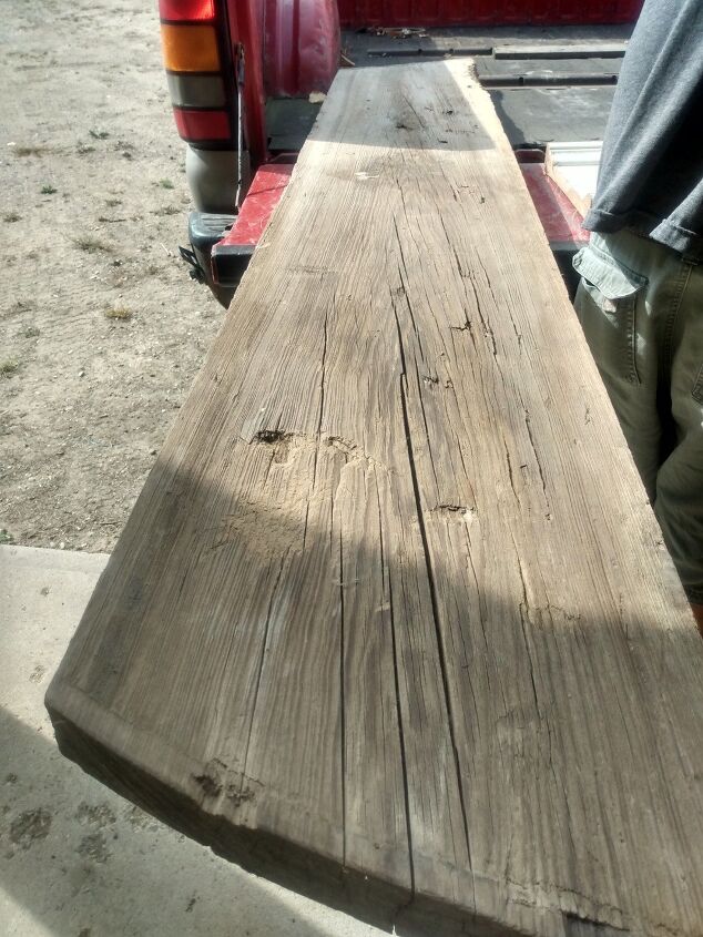 repurposed headboard into bench with barn wood seat