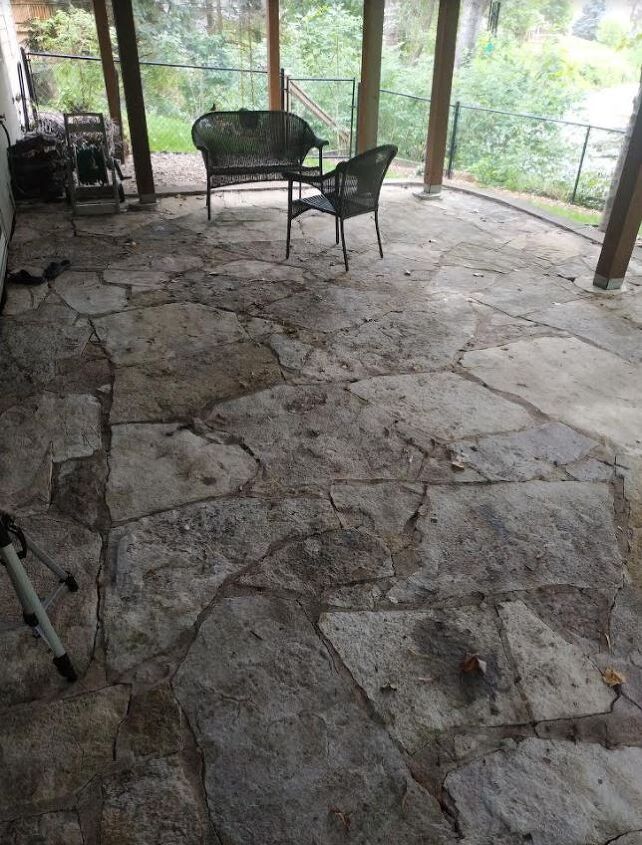 q how do i fix a cracked stone patio