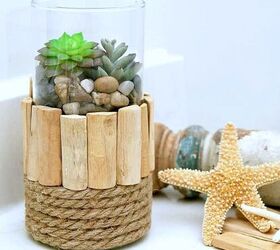 s 18 decor ideas that prove that rope is the top trend for fall, Her coastal succulent holder