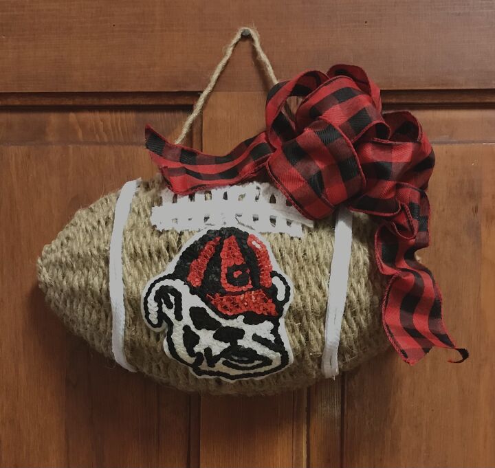 Dollar Tree Jute Wreath 4.0 Football Shaped WreathFINALLY! Hometalk