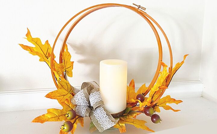 fall flameless candle centerpiece