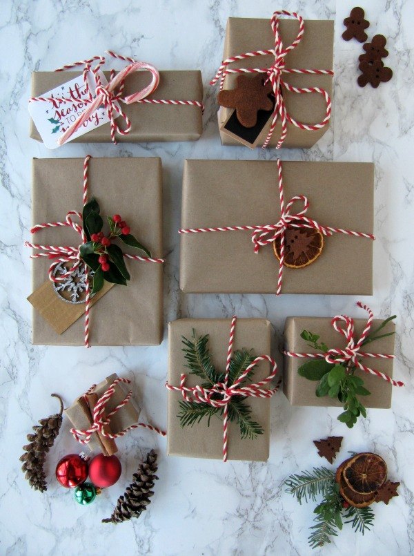 envoltura de regalos navideos fcil con un toque natural y casero