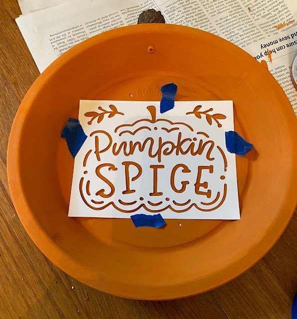 metal pie tin fall pumpkin project