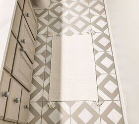 DIY Painted Tile Floor With Stencil