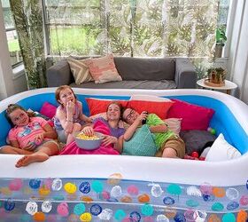 Cómo convertir una piscina hinchable para niños en un salón divertido y cómodo