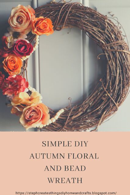 simple diy autumn floral and bead wreath
