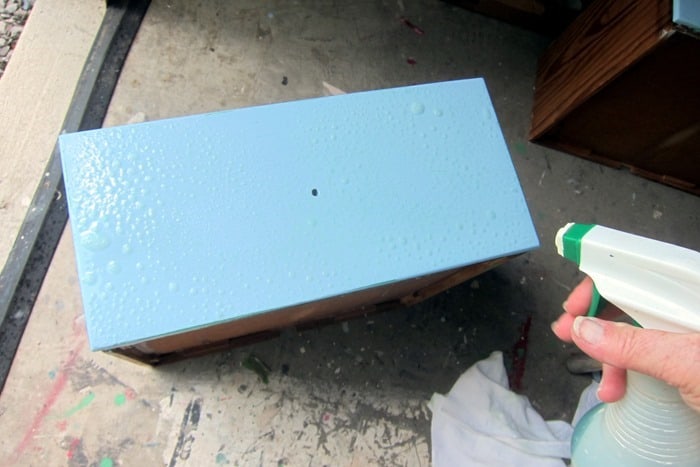 painted furniture decorated with adhesive drawer liner
