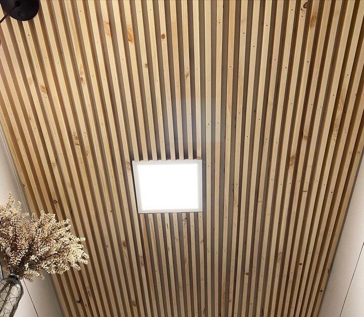 diy skinny slat ceiling