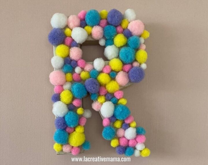 16 fun craft ideas you could do with your kids, Their cute pom pom letters