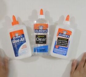 Why she brushes an empty glass bottle with Elmer's glue