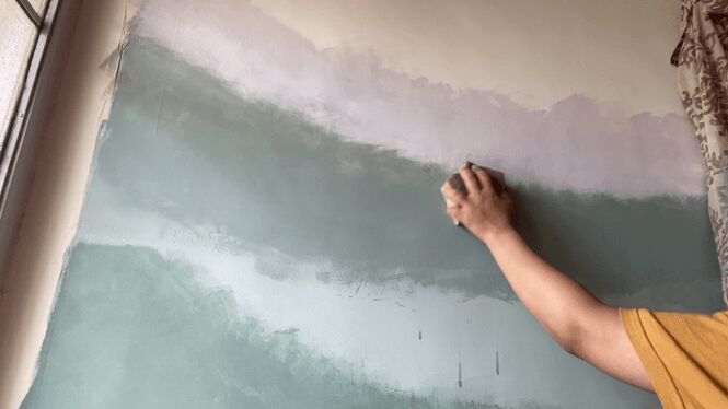 como pintar uma parede nublada ombre