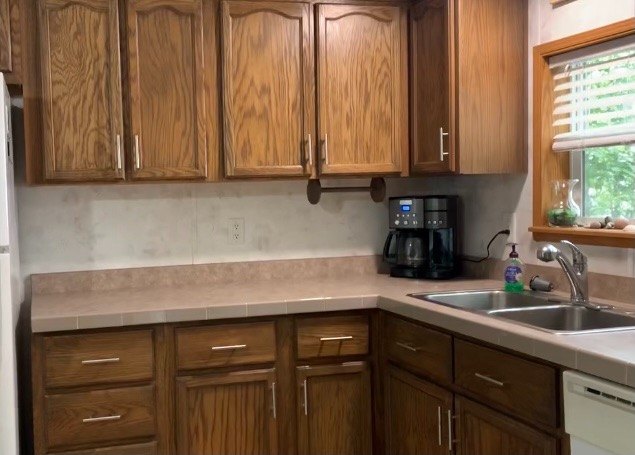 how to upgrade dated honey oak cabinets
