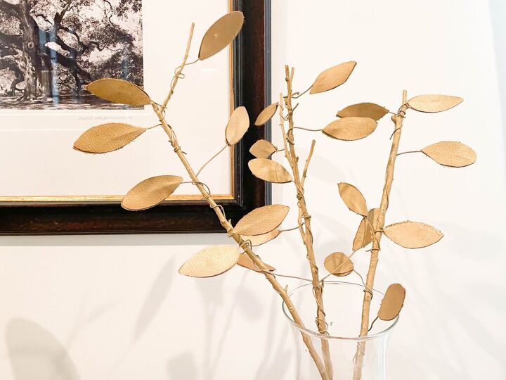 how to make faux fall leaves on gold branches