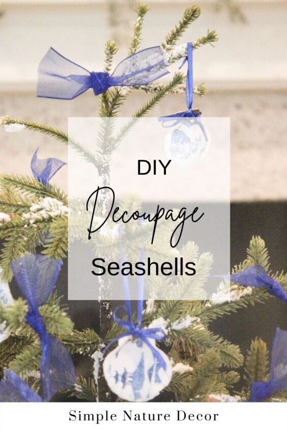 como fazer decoraes de natal com conchas em decoupage