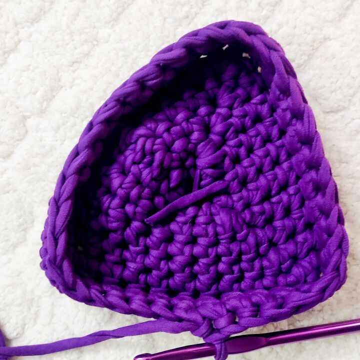 cesta de canto triangular de croch