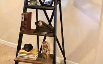 Old Wooden Ladder Shelf, Simple Upcycled Ladder Idea