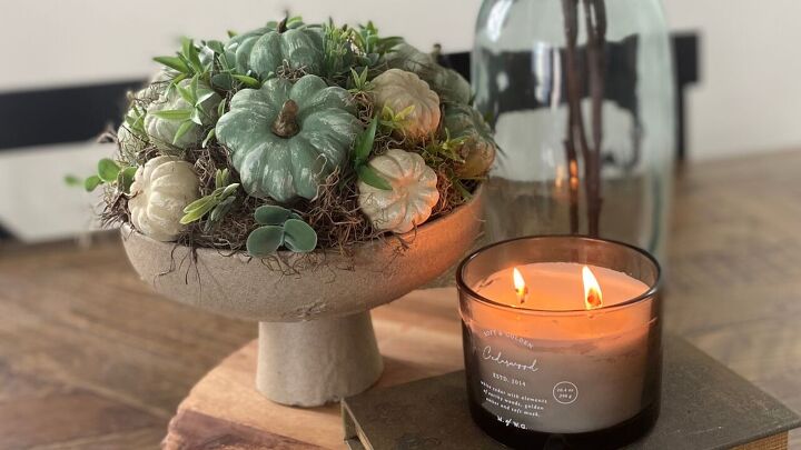 s 13 diy designer ideas you have to try this fall, A mini pumpkin topiary