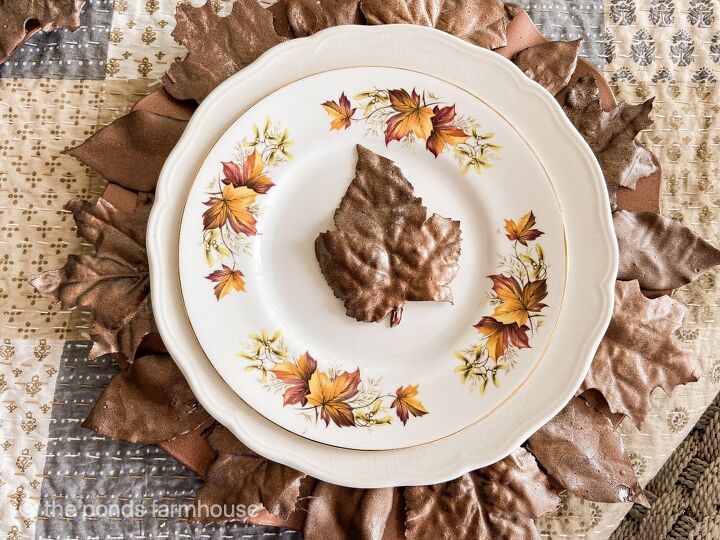 diy plate chargers fall leaf