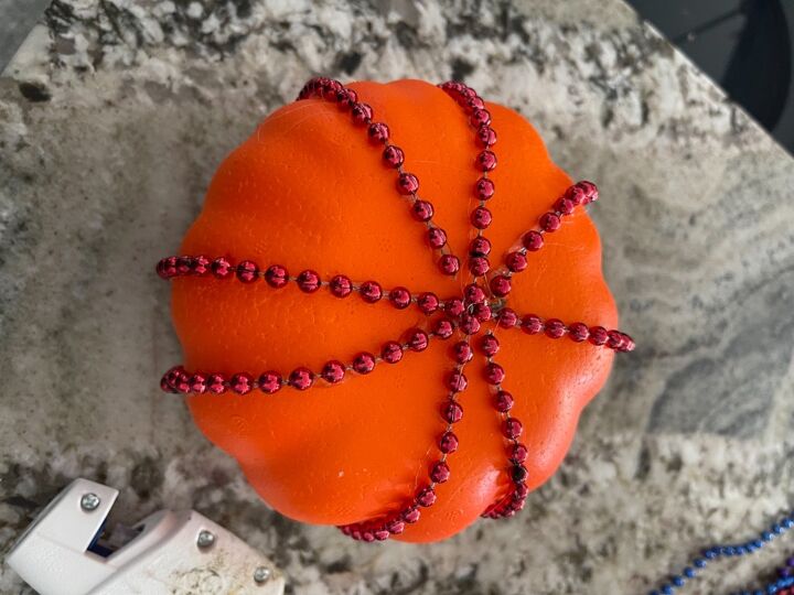 dollar tree mardi gras beads pumpkin