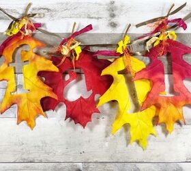 Pancartas de hojas de otoño fáciles de hacer - ¡Sin coser!