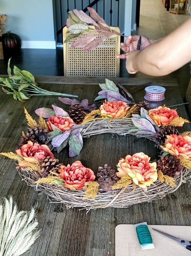diy fall wreath for the newly painted front door