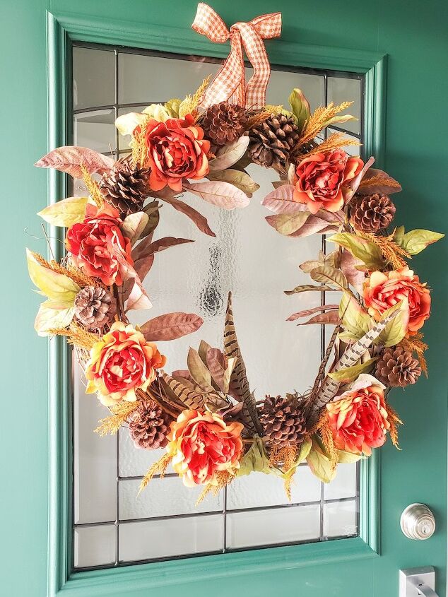 diy fall wreath for the newly painted front door
