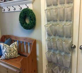 The secret to staying organized this winter? Hang a cheap shoe organizer on your door