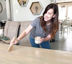 table makeover with liquid wood