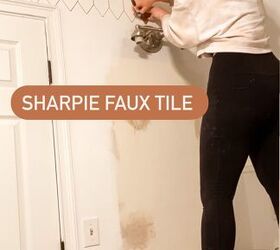 faux tile with a paint pen arches budget bathroom makeover part 1