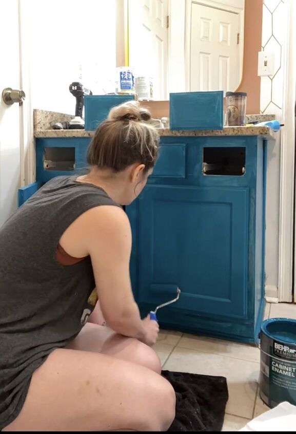 painting with cabinet enamel budget bathroom makeover part 2