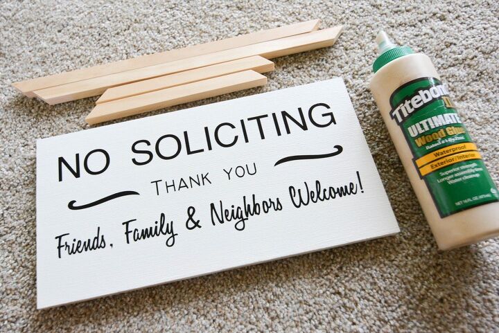 diy no soliciting wood sign with free template